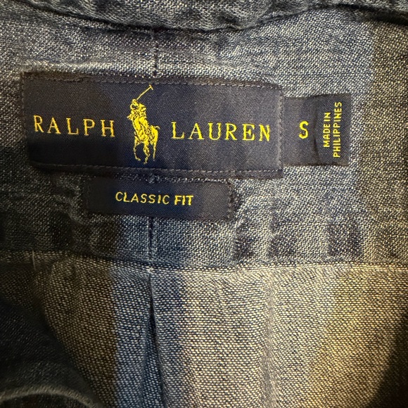 Ralph Lauren Men's Casual Blue Denim Button-Down Shirt - Picture 3 of 3